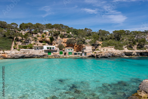 Bootshäuser in der Cala Llombards, Mallorca