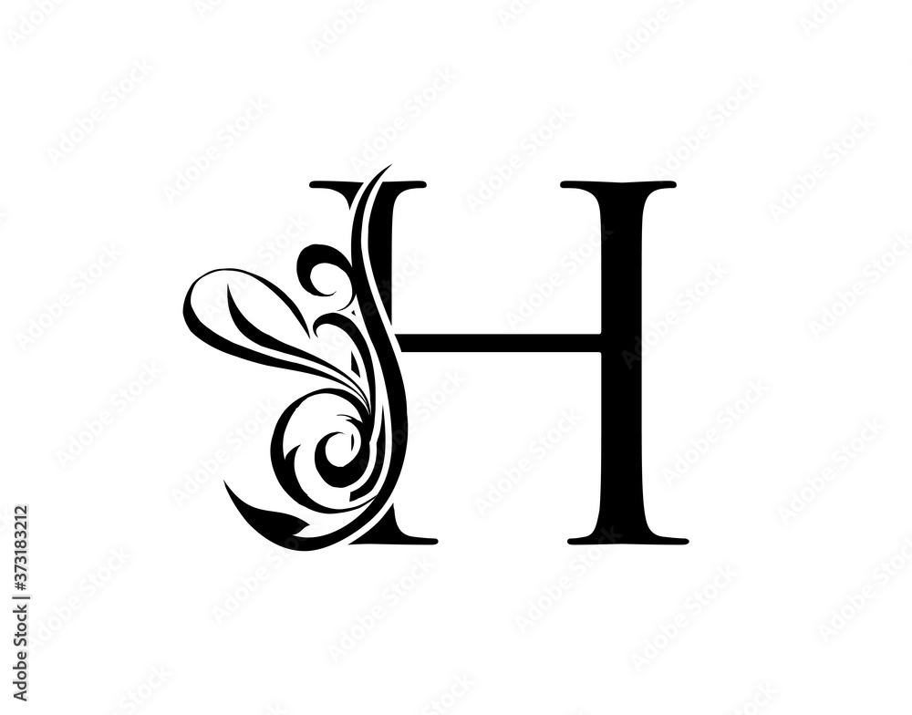 Elegant letter H. Graceful royal style. Calligraphic arts logo. Vintage drawn emblem for book design, brand name, stamp, Restaurant, Boutique, Hotel. Elegant letter H. Graceful royal style. Calligraphic arts logo. Vintage drawn emblem for book design, brand name, stamp, Restaurant, Boutique, Hotel.