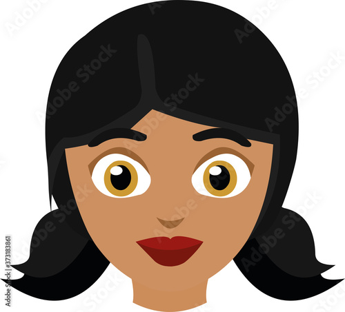 Vector illustration of the face of a young Latin woman

