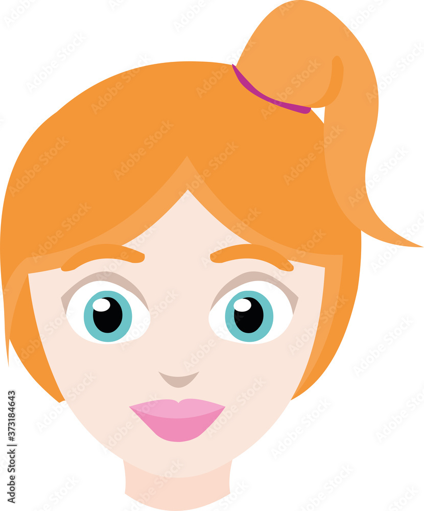 Vector illustration of the face of a girl with red hair Vector illustration of the face of a girl with red hair
