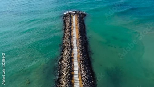 Summer scenes sea and beach shot from the air