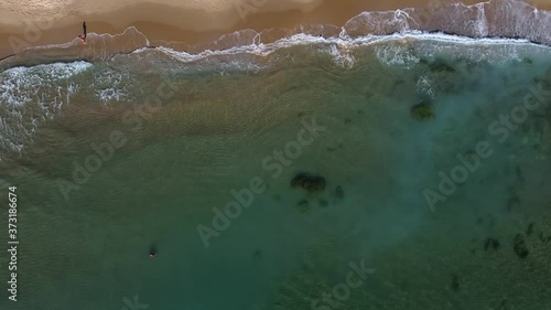 Summer scenes sea and beach shot from the air