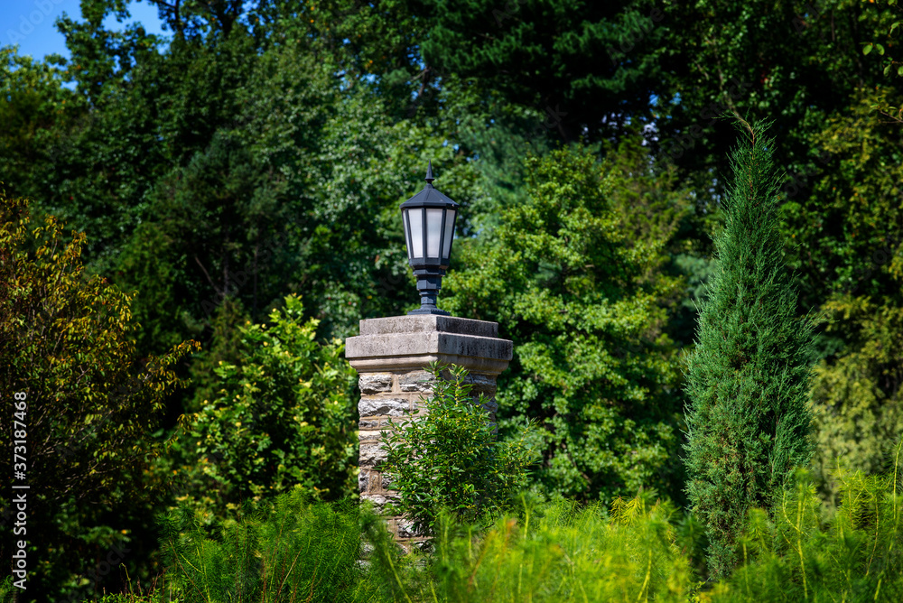lantern for illumination on a backgroud of dreenery lamp