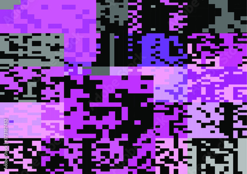 Abstract pixelated background with flickers and datamoshing effect. Vaporwave and cyberpunk style aesthetics.
