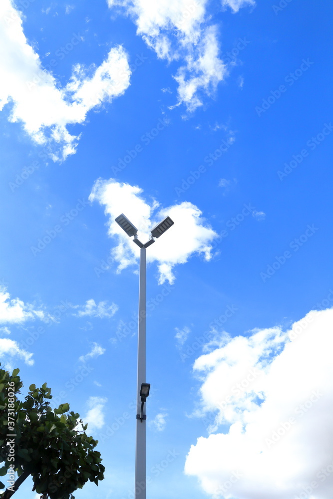 Light post with a background in the sky
