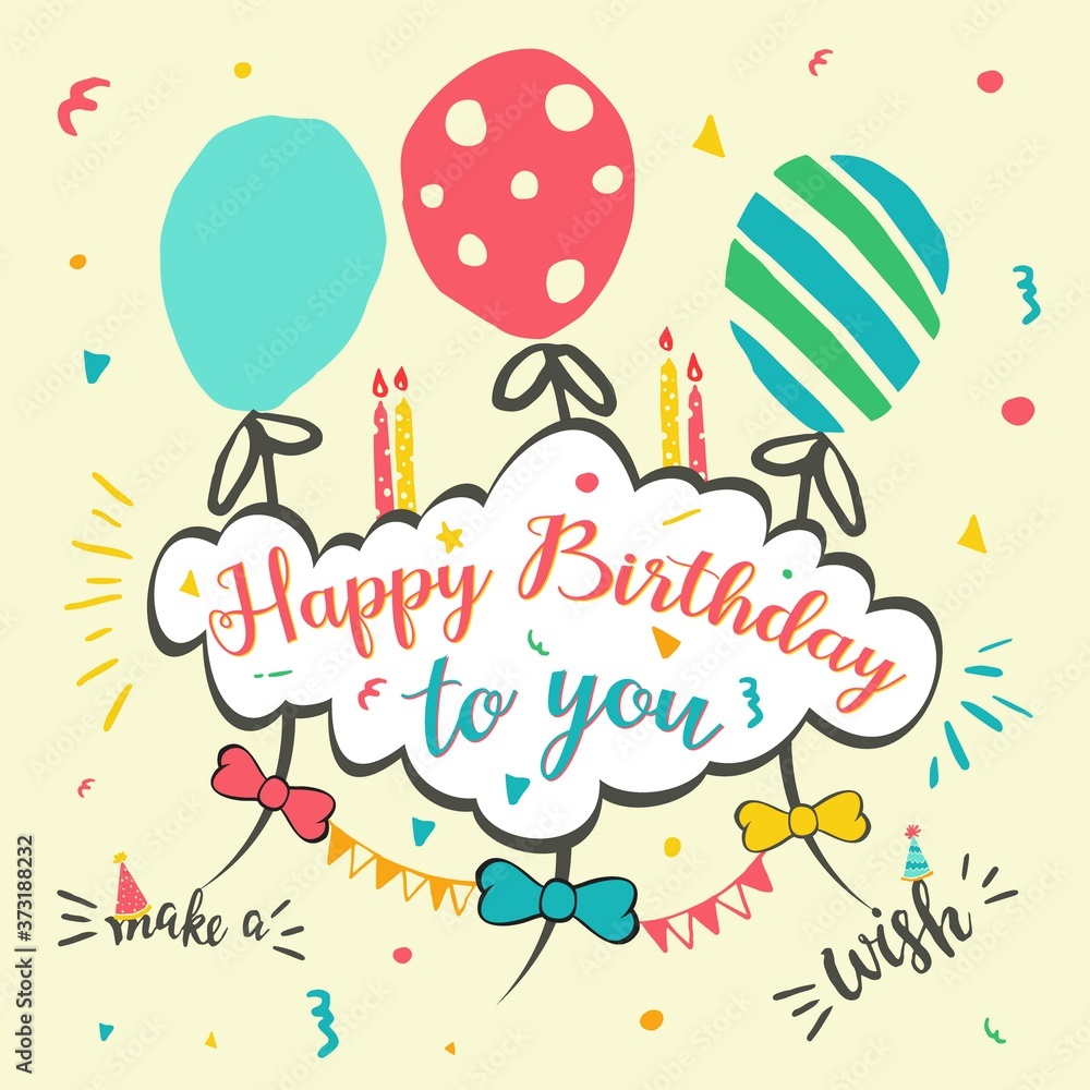 Let's celebrate hand lettering. Vector illustration hand drawn in lines