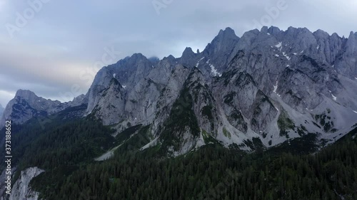 Wallpaper Mural Aerial view of Dachstein mountain top summit near Hinterer Gosausee lake Upper Austria Torontodigital.ca
