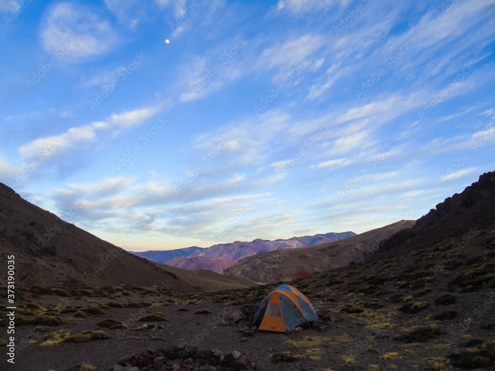 Camping under the moon of the Elqui Valley