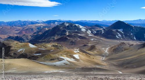 View of the impressive mountains of the Elqui Valley. Shot taken during ascent of Las Tortolas Mountain. photo