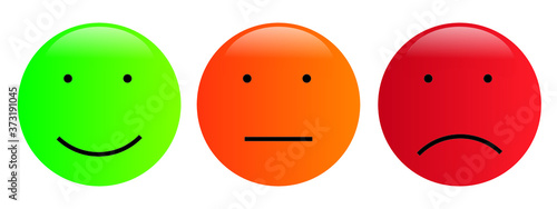 Smiley rating against white background