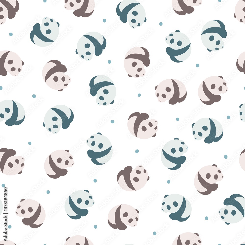 Abstract Cute Panda Ball Vector Art Pattern Abstract Cute Panda Ball Vector Art Pattern