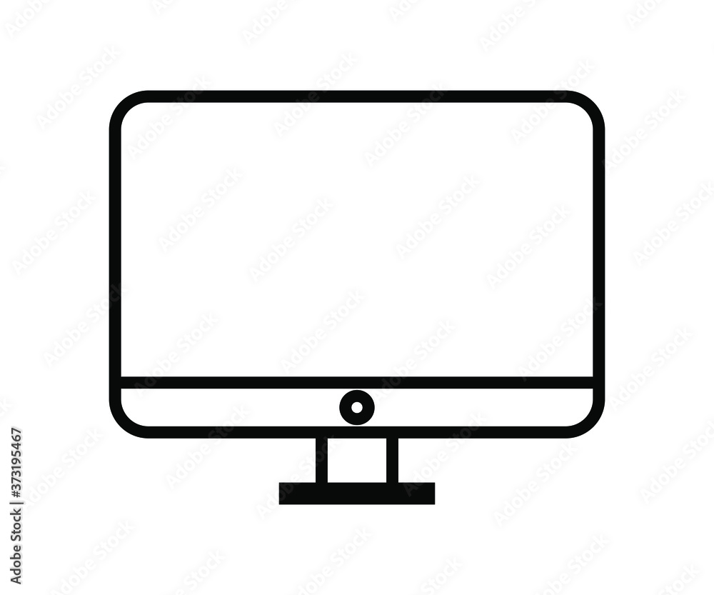 Vector illustration of monitor symbol, desktop icon, monitor screen icon, hardware, electronic equipment icon, isolated icon on white background. Vector illustration of monitor symbol, desktop icon, monitor screen icon, hardware, electronic equipment icon, isolated icon on white background.