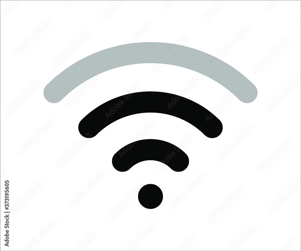Vector illustration icon set of wifi, wifi signal strength icon set, Wifi icon, flat vector icon design concept. Vector illustration icon set of wifi, wifi signal strength icon set, Wifi icon, flat vector icon design concept.