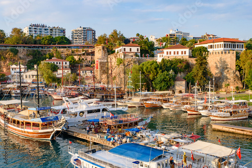 Port at Antalya old town in Turkey