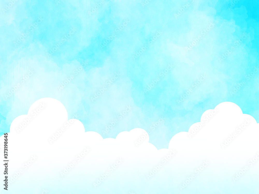 水彩　青空　イラスト