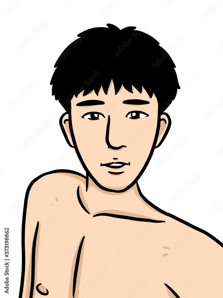 Fototapeta premium cartoon cute man on white background