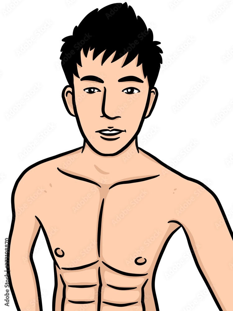 Fototapeta premium cartoon cute man on white background