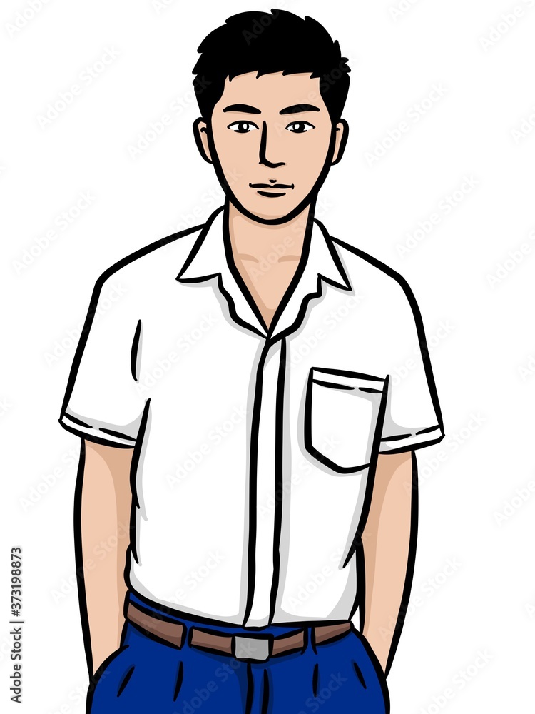 cartoon cute man on white background cartoon cute man on white background