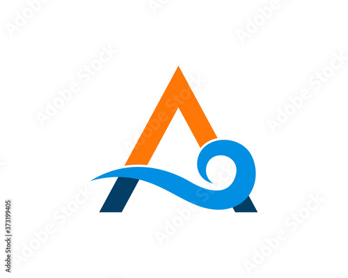 A Letter with blue waves