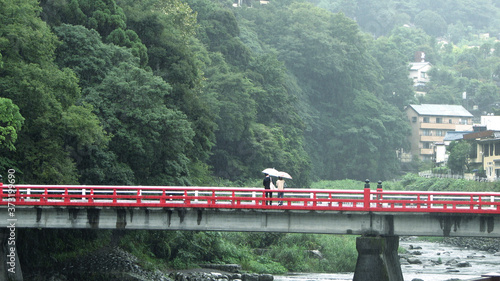 Couple on a bridge in Japan