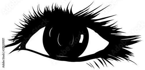 まつ毛いっぱいのおしゃれな女性の目のイメージイラスト。