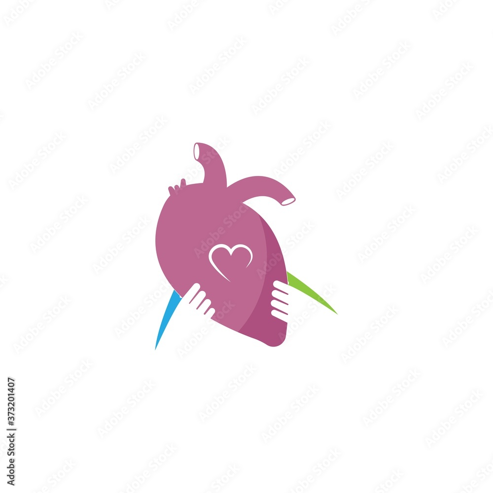 Love the human heart vector logo Love the human heart vector logo