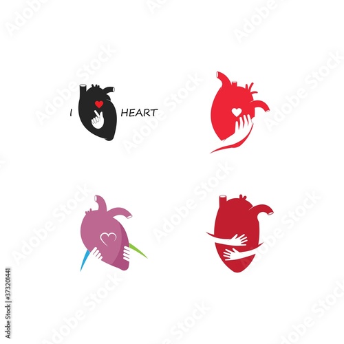 Love the human heart vector logo