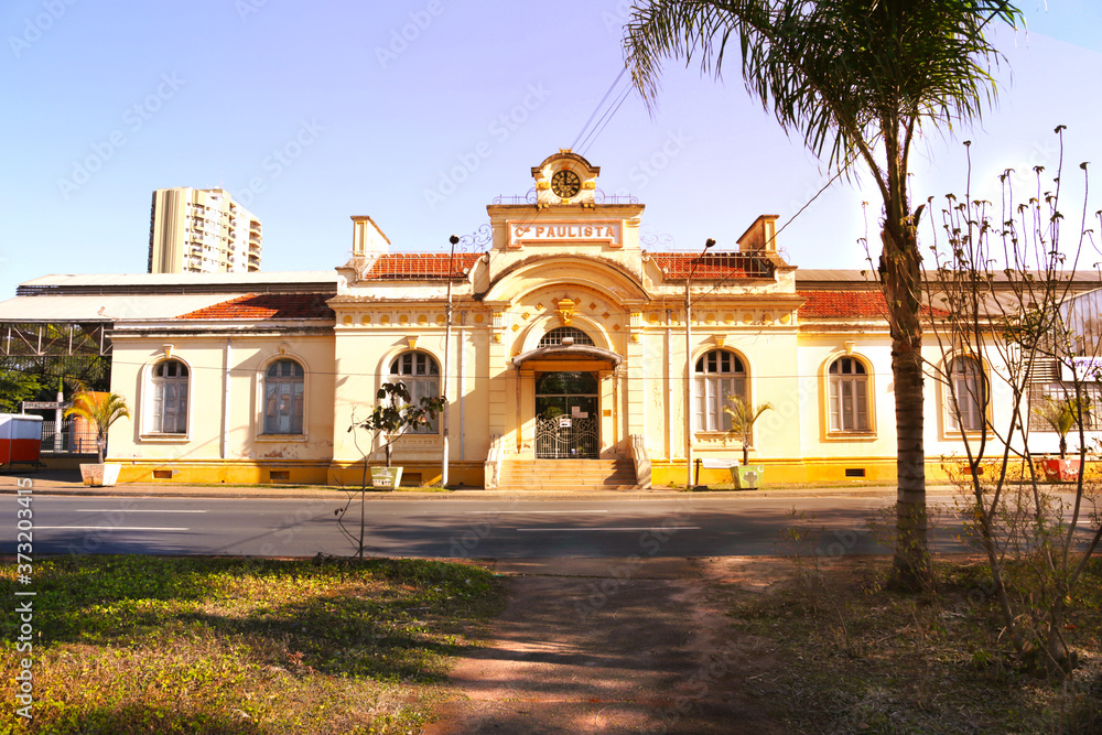 Naklejka premium Small Town, city, country, nature, tropical, old buildings, flowers, churches, 