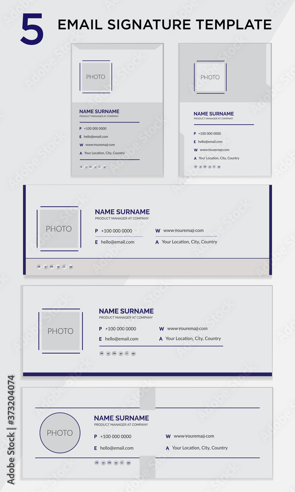 E-mail signature template vector design E-mail signature template vector design