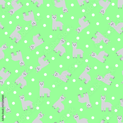 Seamless pattern with alpacas . Vector illustration.