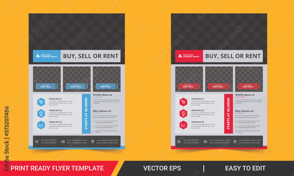 Print ready Corporate Business flyer template vector design, Company flyer, corporate banners, & leaflets. Business cover flyer design a4 template.Business Flyer Layouts, home for sale flyer template