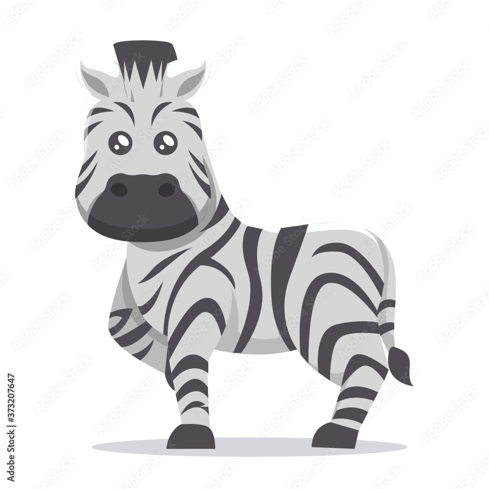 cute zebra animal mascot design with various pose design illustration