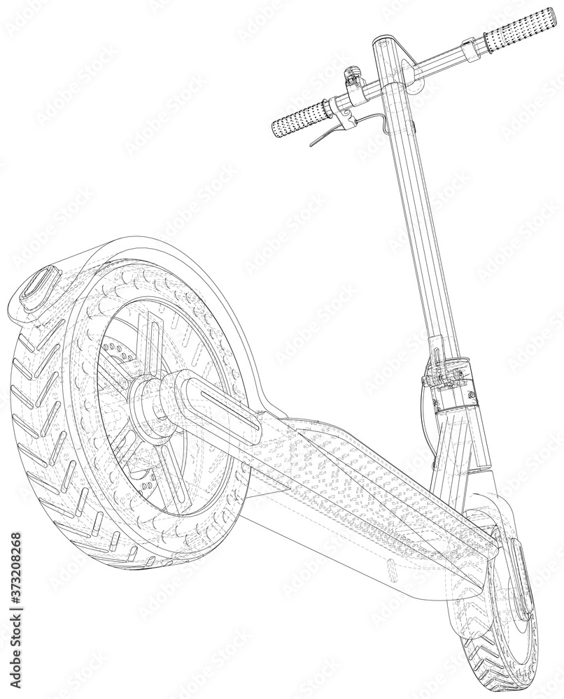 Scooter. Vector Illustration of Scooter. The layers of visible and invisible lines are separated. EPS10 format.