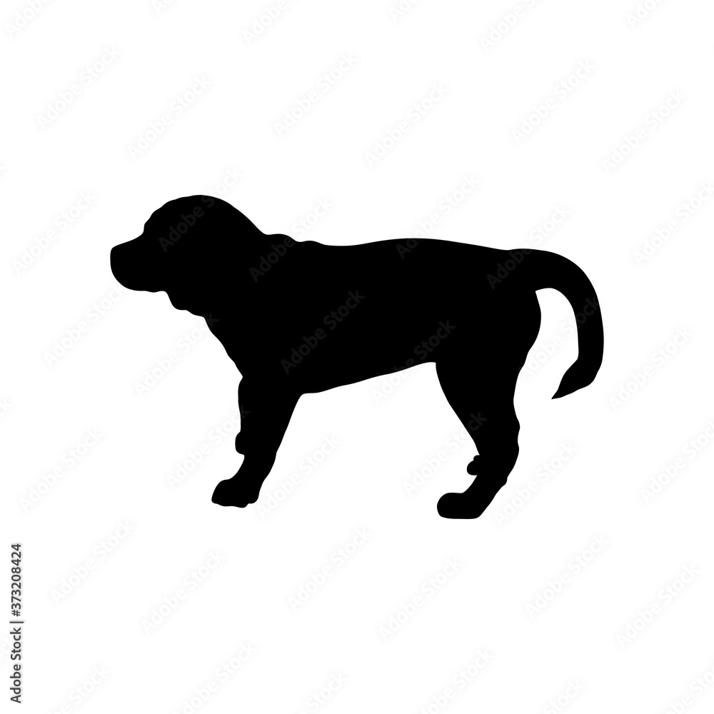 dog icon on white background. Silhouette vector design.