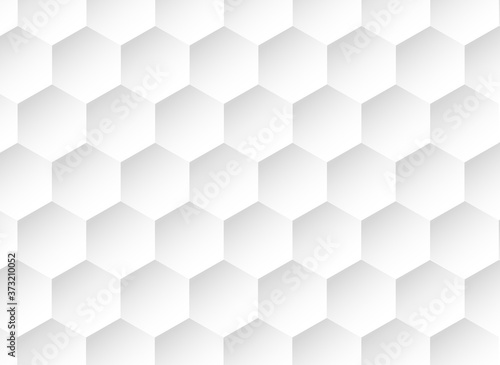 Honeycomb white background, Hexagon texture, 3d white paper background, abstract shape,space for text, objects, vector illustration