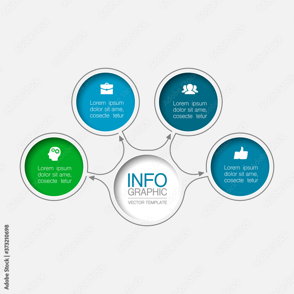 Vector infographic template, circle with 4 steps or options. Data presentation, business concept design for web, brochure, diagram. Vector infographic template, circle with 4 steps or options. Data presentation, business concept design for web, brochure, diagram.