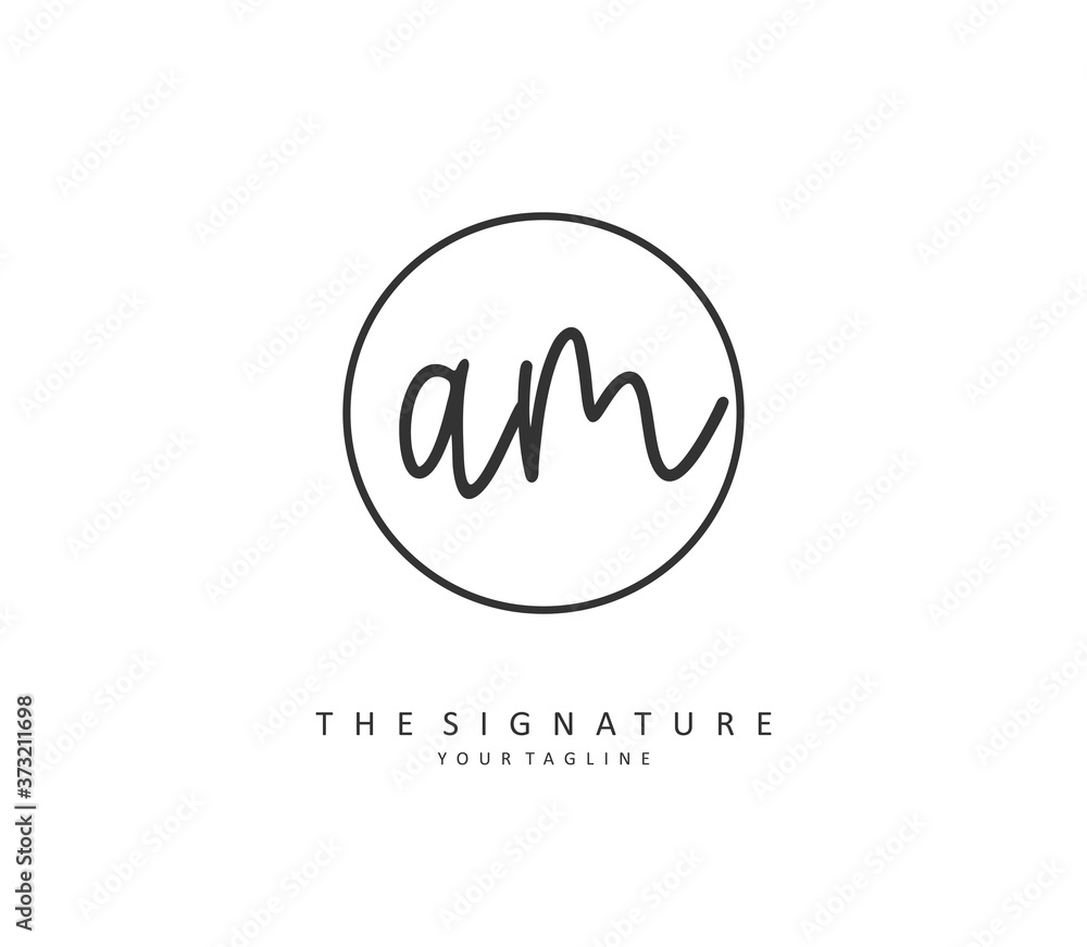 A M AM Initial letter handwriting and signature logo. A concept handwriting initial logo with template element. A M AM Initial letter handwriting and signature logo. A concept handwriting initial logo with template element.