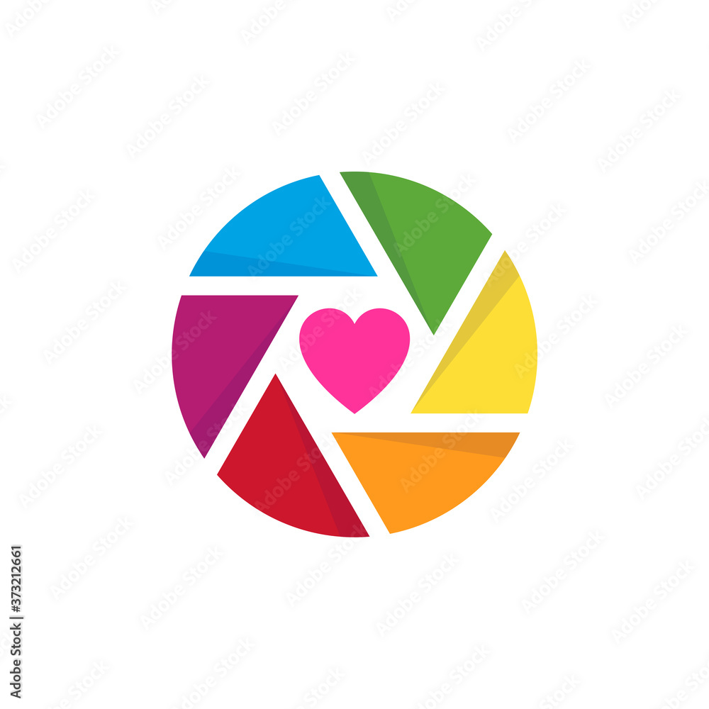 Love Camera logo design vector template, Camera Photography logo concepts Love Camera logo design vector template, Camera Photography logo concepts