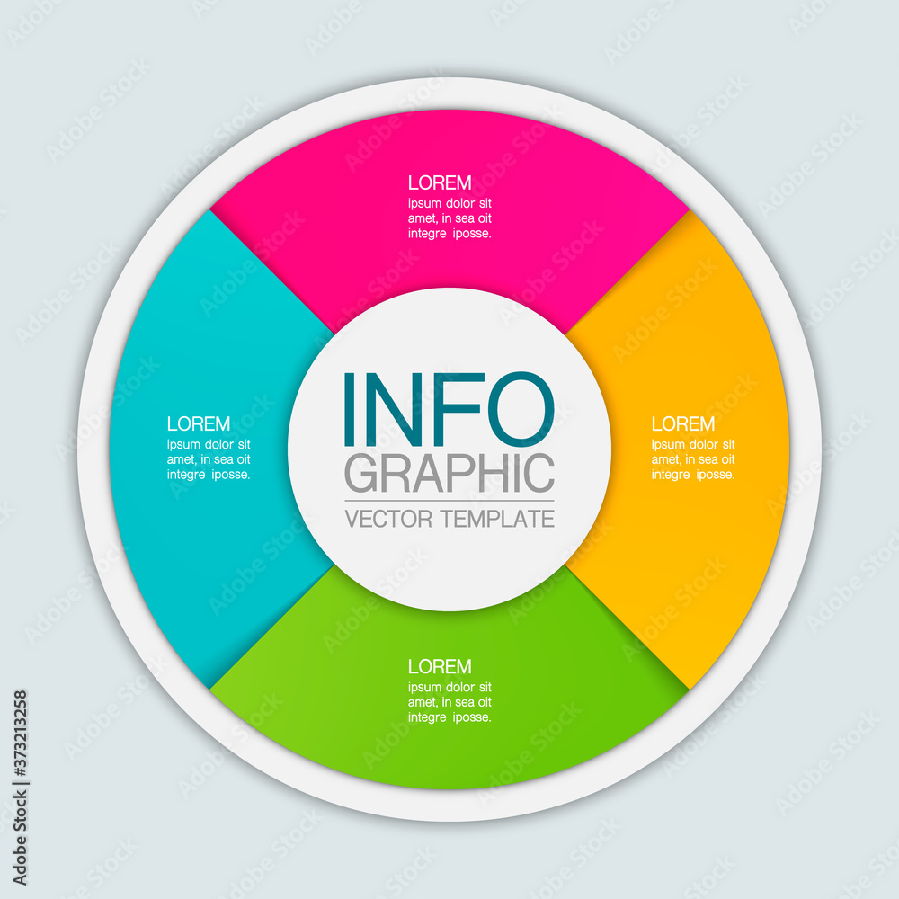 Vector infographic template, circle with 4 steps or options. Data presentation, business concept design for web, brochure, diagram. Vector infographic template, circle with 4 steps or options. Data presentation, business concept design for web, brochure, diagram.