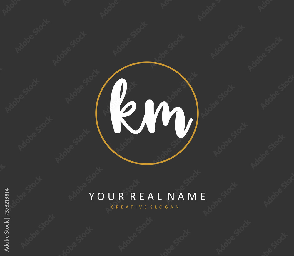 K M KM Initial letter handwriting and signature logo. A concept handwriting initial logo with template element. K M KM Initial letter handwriting and signature logo. A concept handwriting initial logo with template element.