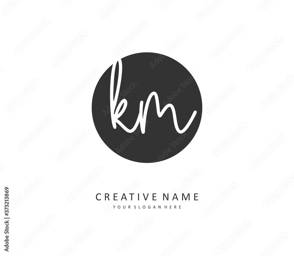 K M KM Initial letter handwriting and signature logo. A concept handwriting initial logo with template element. K M KM Initial letter handwriting and signature logo. A concept handwriting initial logo with template element.