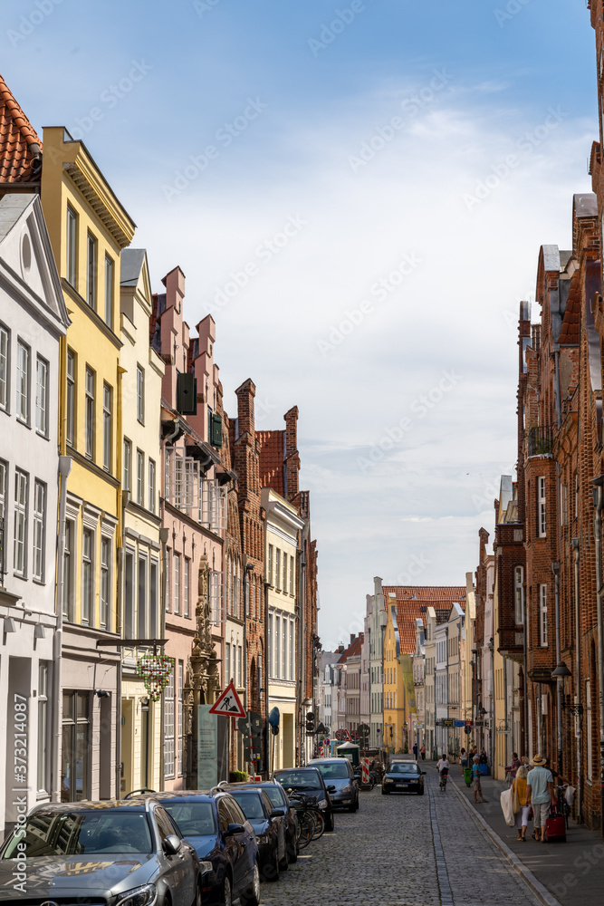 Naklejka premium historic old buildings in the city center of Lubeck
