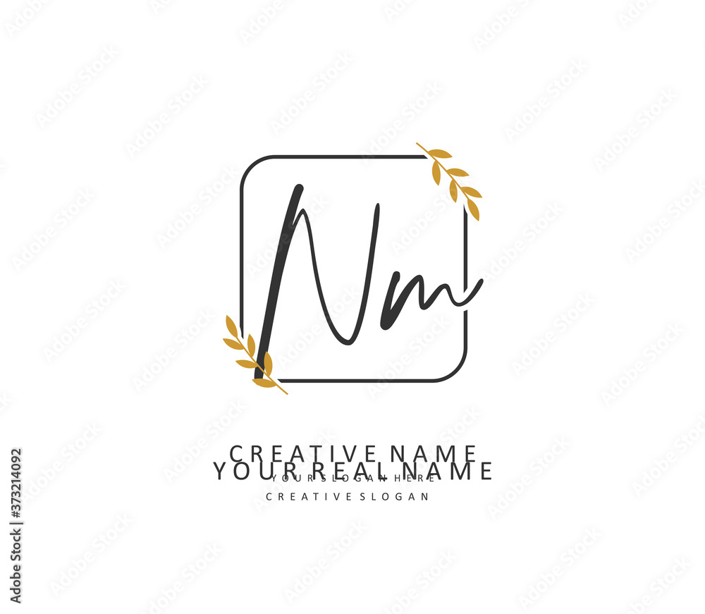 N M NM Initial letter handwriting and signature logo. A concept handwriting initial logo with template element. N M NM Initial letter handwriting and signature logo. A concept handwriting initial logo with template element.
