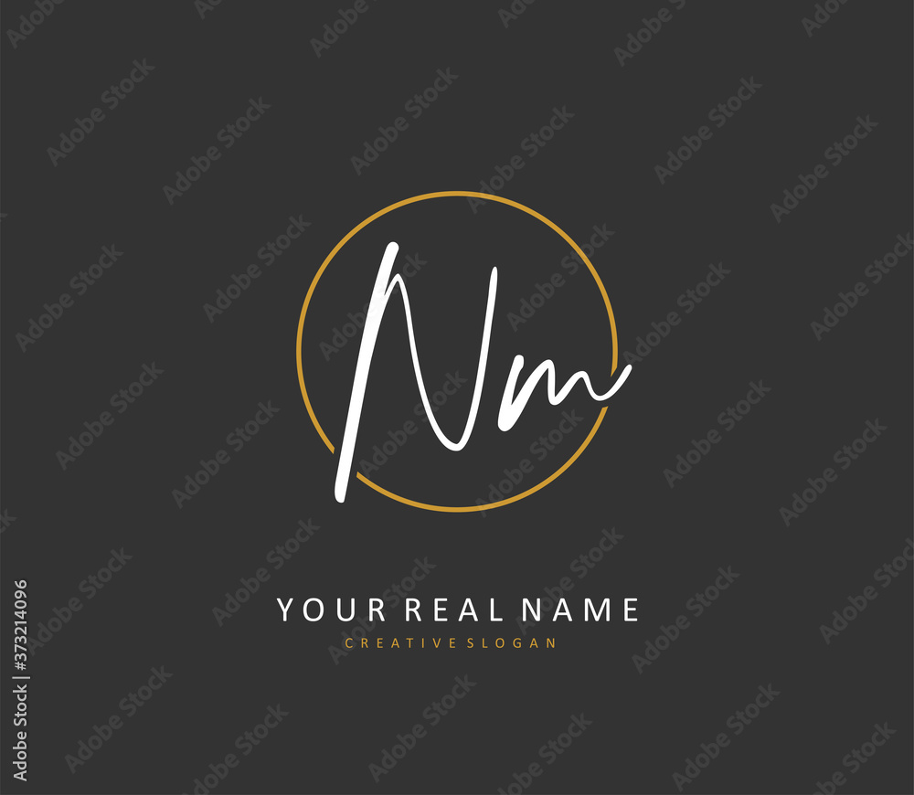 N M NM Initial letter handwriting and signature logo. A concept handwriting initial logo with template element. N M NM Initial letter handwriting and signature logo. A concept handwriting initial logo with template element.