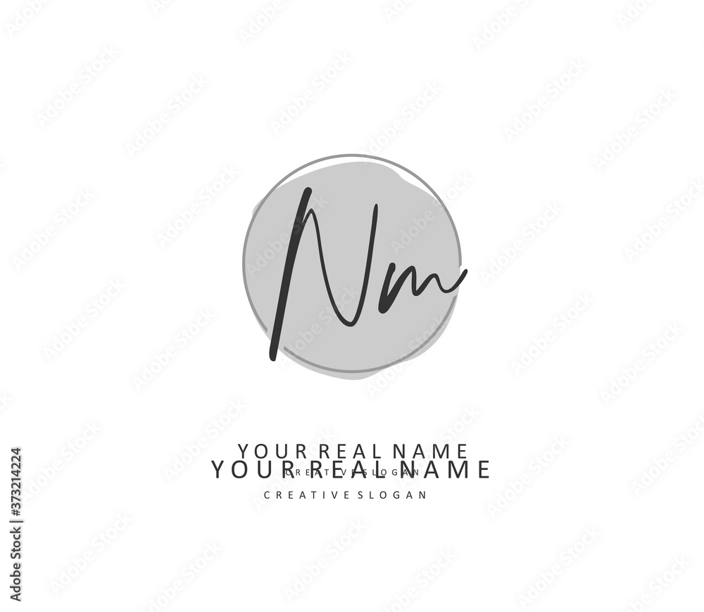 N M NM Initial letter handwriting and signature logo. A concept handwriting initial logo with template element. N M NM Initial letter handwriting and signature logo. A concept handwriting initial logo with template element.