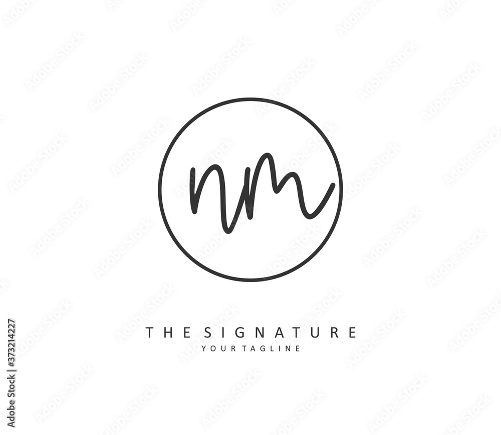 N M NM Initial letter handwriting and signature logo. A concept handwriting initial logo with template element. N M NM Initial letter handwriting and signature logo. A concept handwriting initial logo with template element.