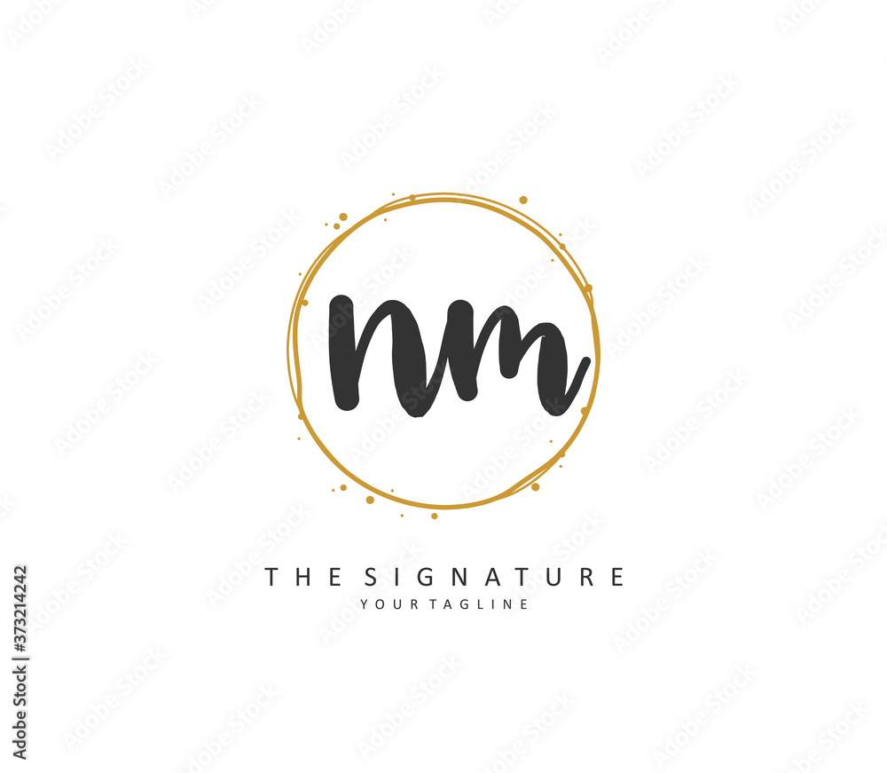 N M NM Initial letter handwriting and signature logo. A concept handwriting initial logo with template element. N M NM Initial letter handwriting and signature logo. A concept handwriting initial logo with template element.