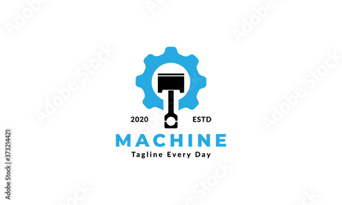 piston gear automotive logo vector icon illustration