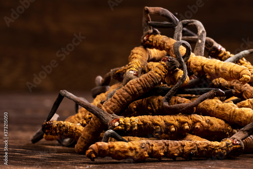 Food Ingredients :  Some Chinese Caterpillar Fungus On The Table