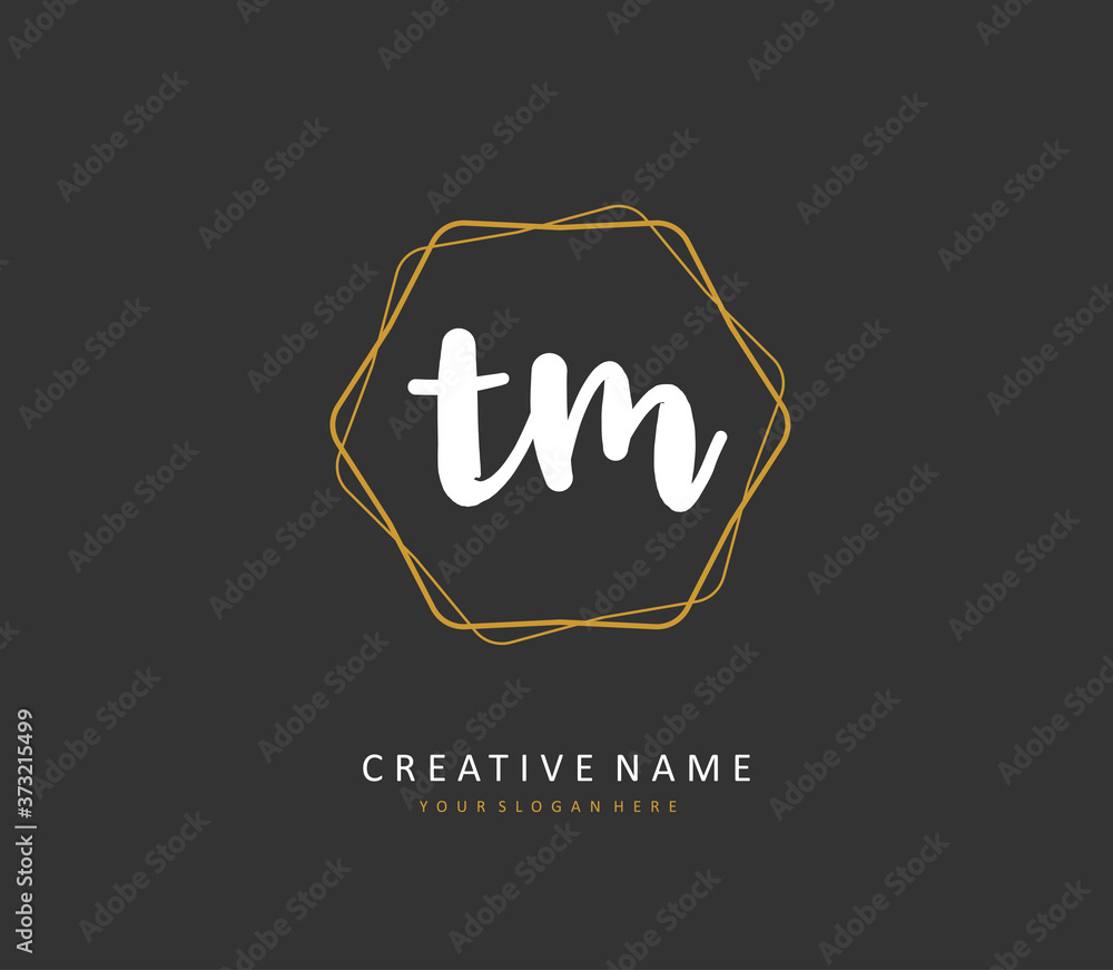 T M TM Initial letter handwriting and signature logo. A concept handwriting initial logo with template element. T M TM Initial letter handwriting and signature logo. A concept handwriting initial logo with template element.